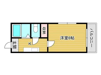 アビテII(1K/2階)の間取り写真