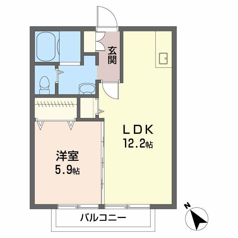 前山ハイツ(1LDK/2階)の間取り写真