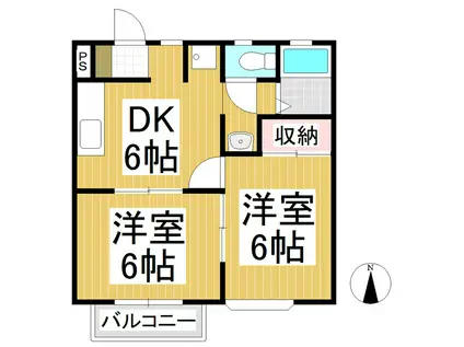 ミスズハイツ(2DK/1階)の間取り写真