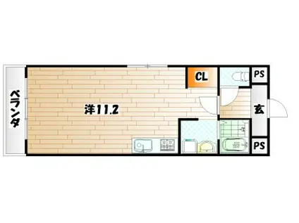 エルザビル馬借47(ワンルーム/8階)の間取り写真