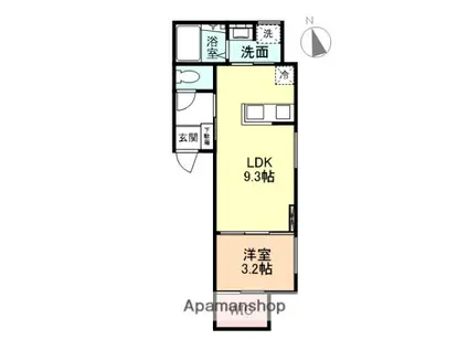 CALMPORT N(1LDK/1階)の間取り写真