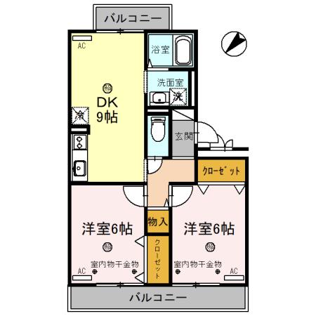 セジュールL3(2DK/3階)の間取り写真