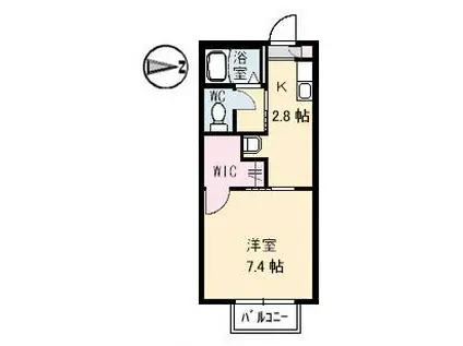 サンシャイン引野(1K/2階)の間取り写真