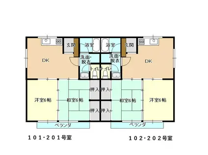 コーポ大野(2DK/2階)の間取り写真