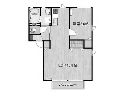 プレステージB(1LDK/1階)の間取り写真