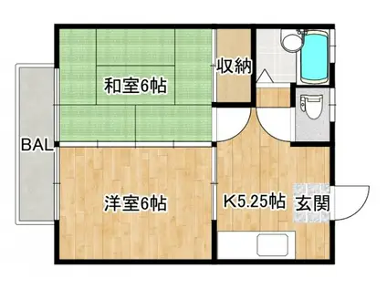 アゼリアコート(2K/1階)の間取り写真