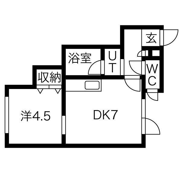 PLAZA IN M・K(1LDK/2階)の間取り写真