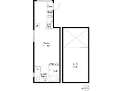 アンベリール御徒町(ワンルーム/5階)の間取り写真