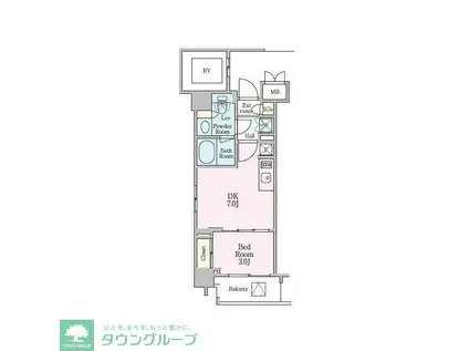 クレストコート押上(1DK/5階)の間取り写真