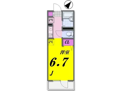 LYNX赤塚新町リンクスアカツカシンマチ(ワンルーム/2階)の間取り写真