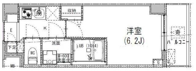 S-RESIDENCE成増CLAIR(1K/6階)の間取り写真
