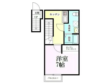 パールフォレスト(1K/2階)の間取り写真