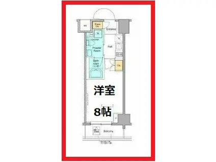 プラウドフラット本所吾妻橋(1K/2階)の間取り写真