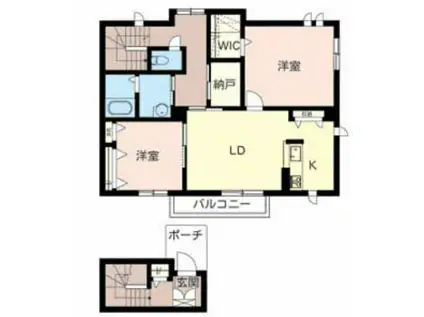 シャーメゾン継(2LDK/2階)の間取り写真