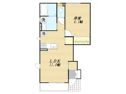 新石川4丁目計画(1LDK/1階)の間取り写真