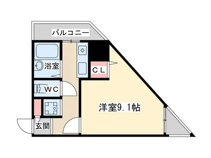 フェスタ天神橋(1K/9階)の間取り写真