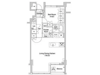 代官山BLESS(1LDK/4階)の間取り写真