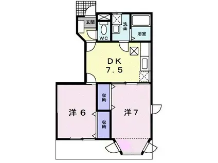 サンパティーク(2DK/1階)の間取り写真