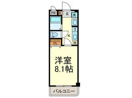 プランドール中村公園(1K/2階)の間取り写真