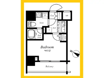 レアマークス横濱(1K/7階)の間取り写真