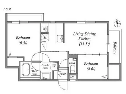 オーパスホームズ武蔵小金井(2LDK/1階)の間取り写真