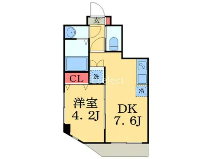 カイテキースV(1DK/1階)の間取り写真
