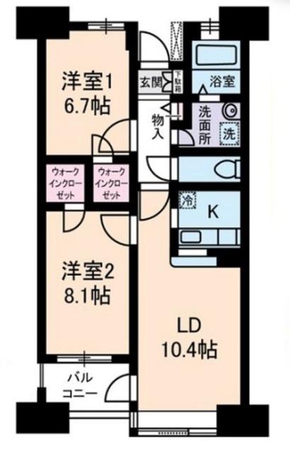 ヴェルポワール東葛西(2LDK/8階)の間取り写真