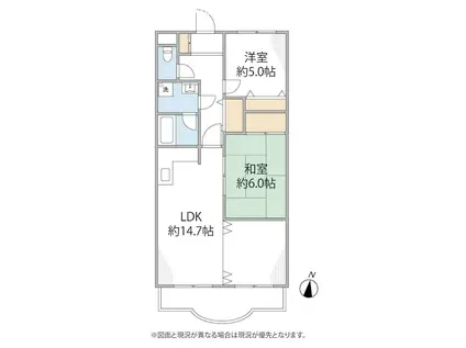 ベルパレス湘南(2LDK/2階)の間取り写真