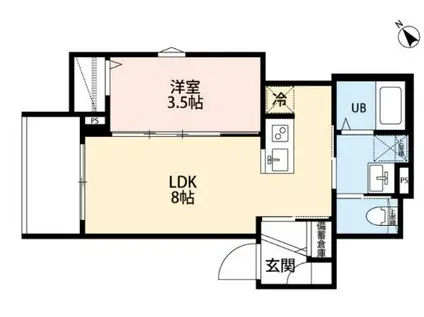 ASSO 東所沢(1LDK/1階)の間取り写真