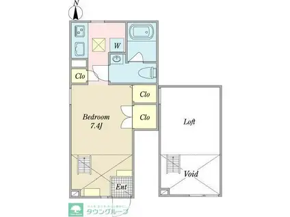 セリングトゥーレ(ワンルーム/1階)の間取り写真