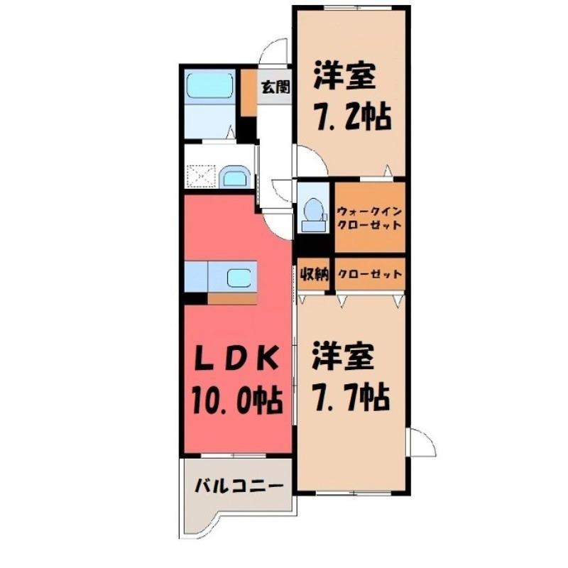 エストレーノパレスA(2LDK/1階)の間取り写真