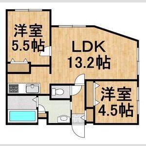 CALM千歳(2LDK/3階)の間取り写真