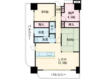 グランドハイツ淡路(3LDK/7階)の間取り写真