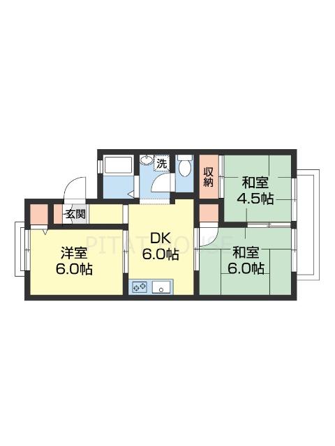 エル園村(3DK/2階)の間取り写真