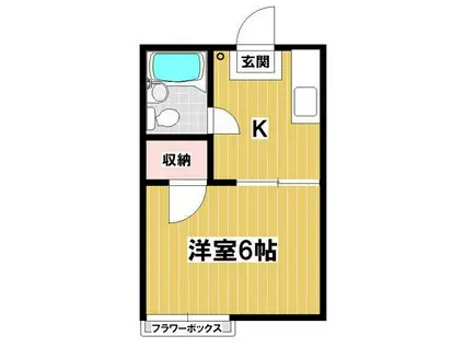 ラ・メゾン戸塚(1K/1階)の間取り写真