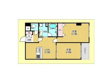 デイグラン桃山台(2LDK/3階)の間取り写真