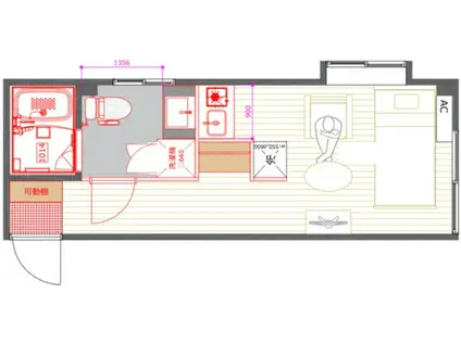 プラスハイツII(ワンルーム/2階)の間取り写真