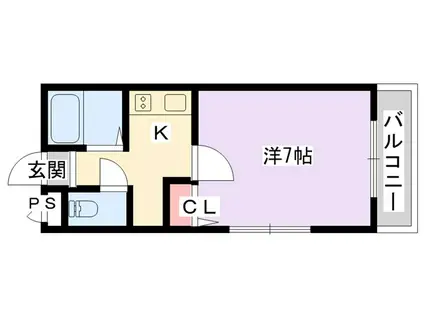 ロータリーマンション萱島西(1K/5階)の間取り写真