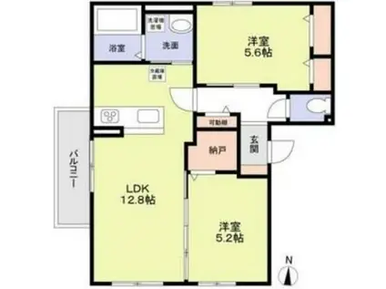 ハイムオオトリ(2SLDK/1階)の間取り写真