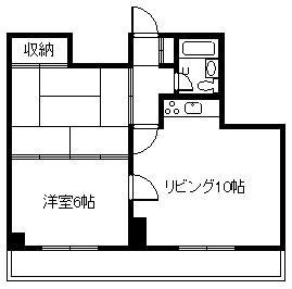エーコー2条ビル(2LDK/4階)の間取り写真