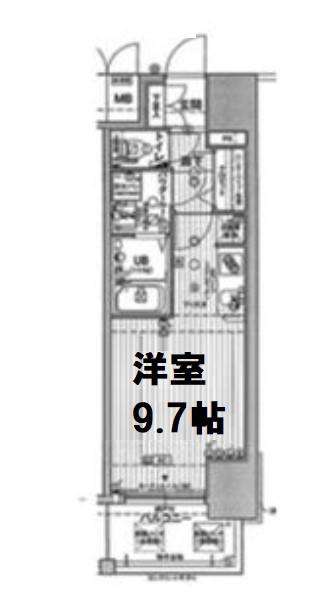 エスリード難波ステーションプラザ(1K/5階)の間取り写真