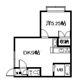 豊岡6.4オリーブハウス(1DK/1階)の間取り写真
