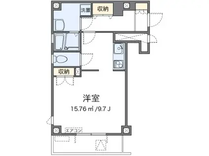 K・ROYAL(1K/2階)の間取り写真