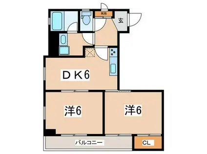 トキワハイム(2DK/3階)の間取り写真