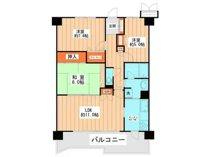 モア・クレスト我孫子ヒルズ(3LDK/1階)の間取り写真