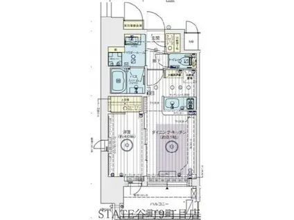 エステムコート谷町九丁目(1LDK/2階)の間取り写真