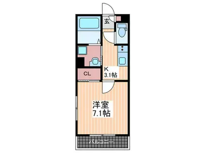 PLEIN SOLEIL平良山手(1K/3階)の間取り写真