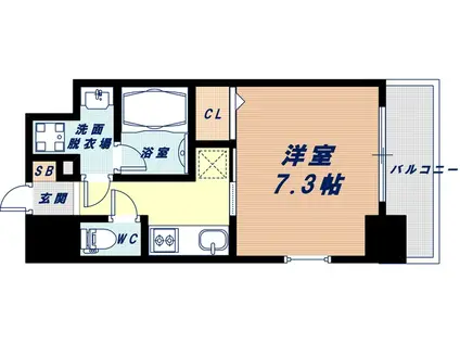 ワールドアイ大阪ドームシティ(1K/12階)の間取り写真