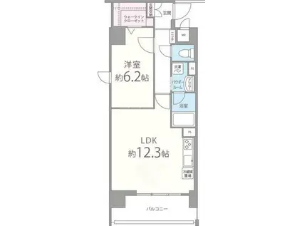 シェーネル・ブラウエン加古川(1LDK/6階)の間取り写真