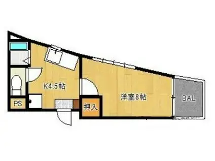 メゾン矢取II(ワンルーム/2階)の間取り写真